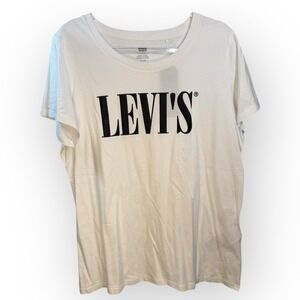 Levi's Graphic T-Shirt White Cotton‎ Short Sleeve Top Women's 1X NWT